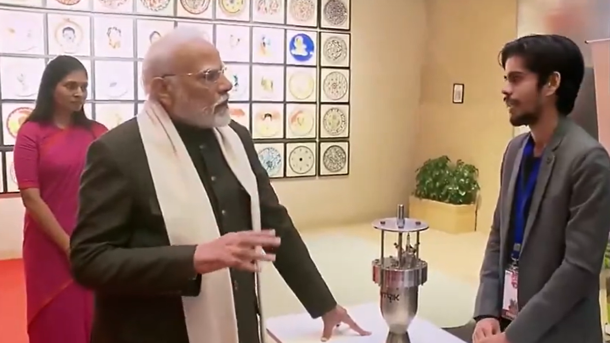 PM Modi visits exhibition at Viksit Bharat Young Leaders Dialogue